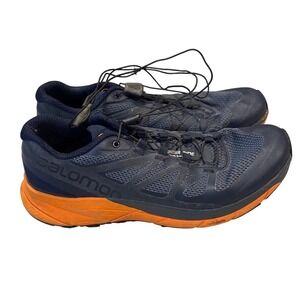 Salomon Sense Ride Mens Trail Running Shoes Navy Blue Orange Quicklace Sz 8
